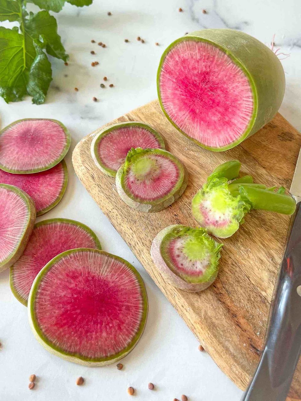 Growing and Preparing Watermelon Radish Basil Food Journal