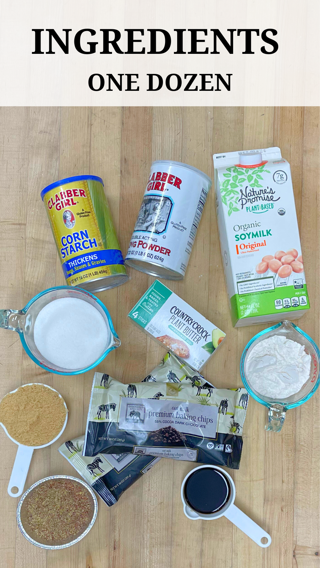 Vegan Chocolate Chip Cookie Ingredients