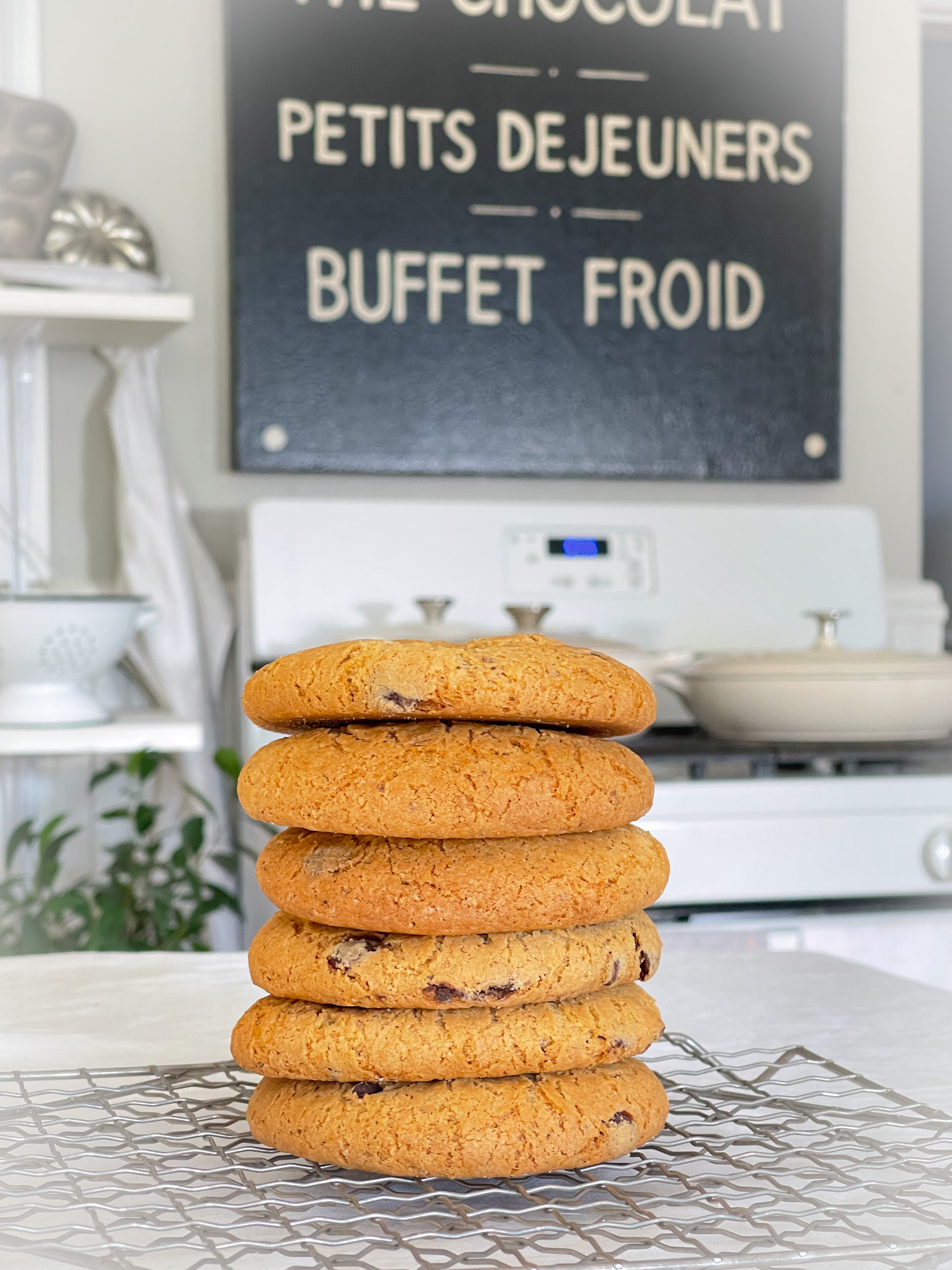 Stack of 6 Large Vegan Chocolate Chip Cookies